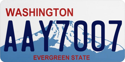 WA license plate AAY7007