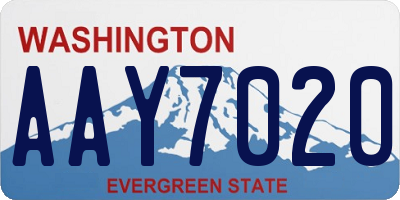 WA license plate AAY7020