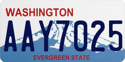 WA license plate AAY7025