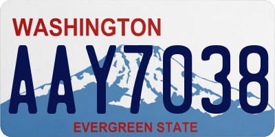 WA license plate AAY7038