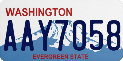 WA license plate AAY7058