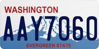 WA license plate AAY7060