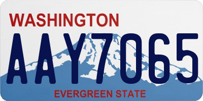 WA license plate AAY7065