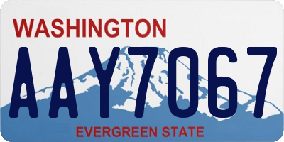 WA license plate AAY7067