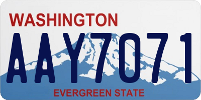 WA license plate AAY7071