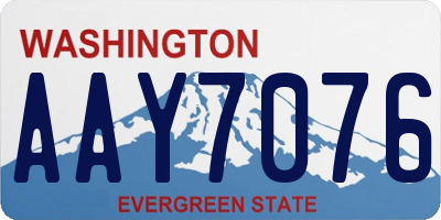 WA license plate AAY7076