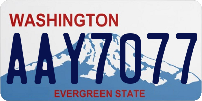 WA license plate AAY7077