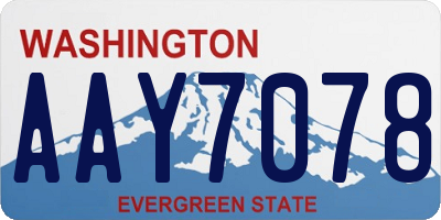 WA license plate AAY7078