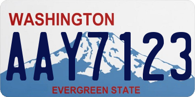WA license plate AAY7123