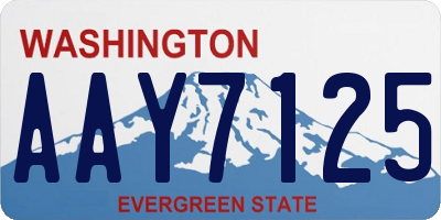 WA license plate AAY7125