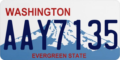 WA license plate AAY7135