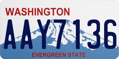 WA license plate AAY7136