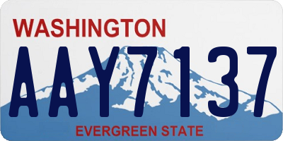 WA license plate AAY7137