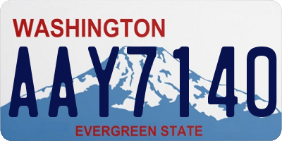 WA license plate AAY7140