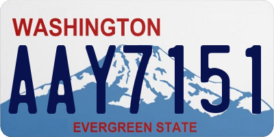 WA license plate AAY7151