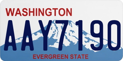WA license plate AAY7190