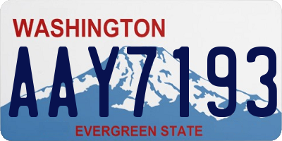 WA license plate AAY7193