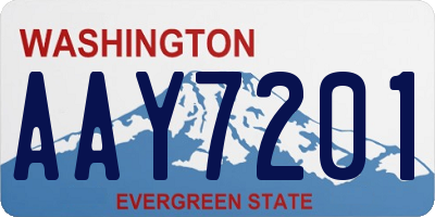 WA license plate AAY7201