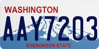 WA license plate AAY7203