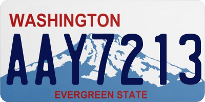 WA license plate AAY7213