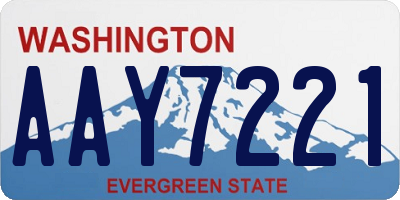 WA license plate AAY7221