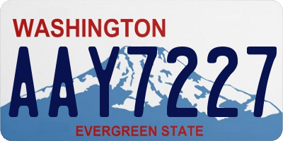 WA license plate AAY7227