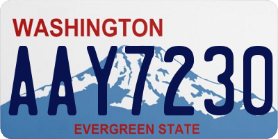 WA license plate AAY7230