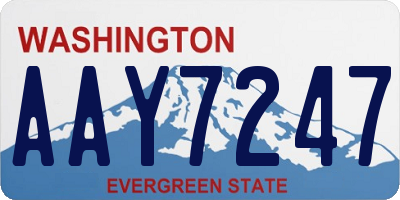 WA license plate AAY7247