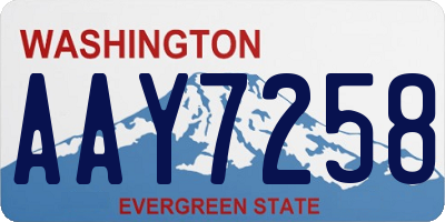 WA license plate AAY7258