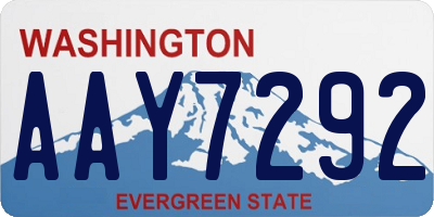 WA license plate AAY7292