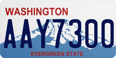 WA license plate AAY7300