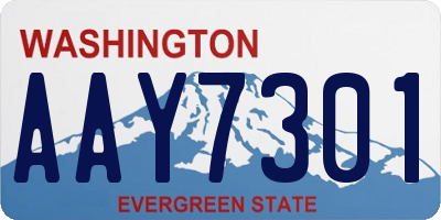 WA license plate AAY7301