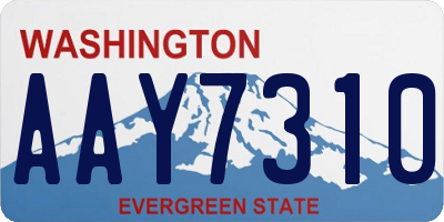 WA license plate AAY7310