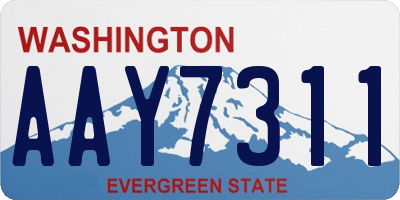 WA license plate AAY7311