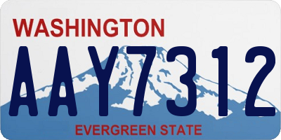 WA license plate AAY7312