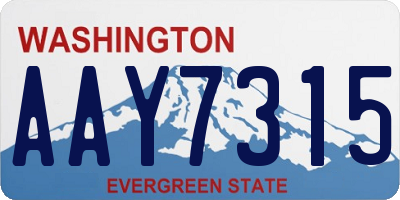 WA license plate AAY7315