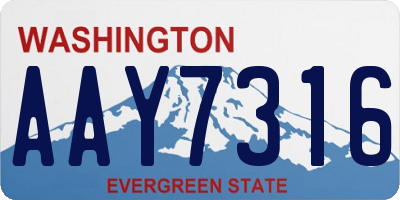 WA license plate AAY7316