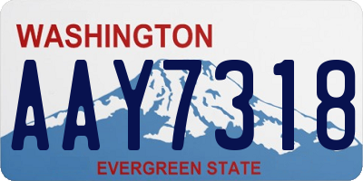 WA license plate AAY7318