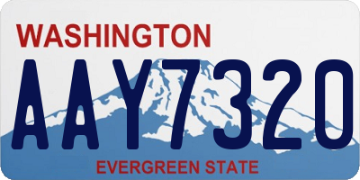WA license plate AAY7320