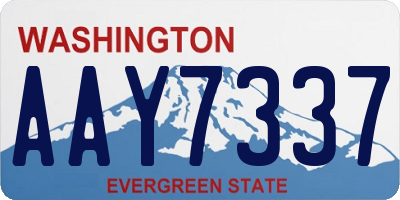 WA license plate AAY7337