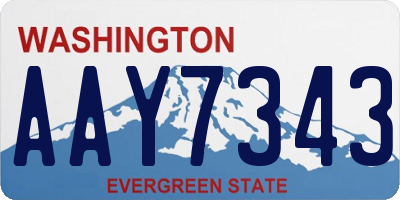 WA license plate AAY7343