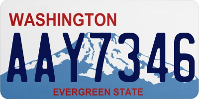 WA license plate AAY7346