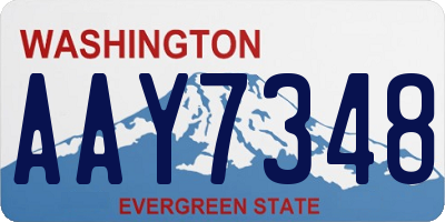 WA license plate AAY7348