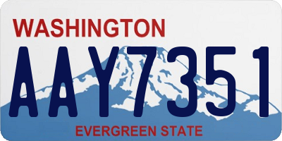 WA license plate AAY7351