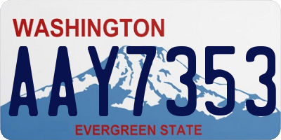 WA license plate AAY7353