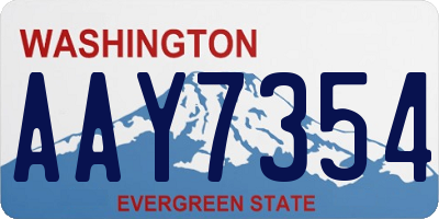 WA license plate AAY7354