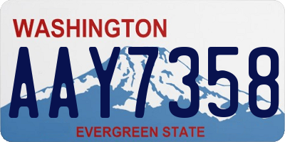WA license plate AAY7358