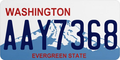 WA license plate AAY7368