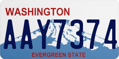 WA license plate AAY7374
