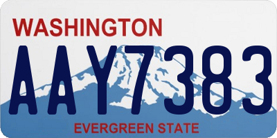 WA license plate AAY7383